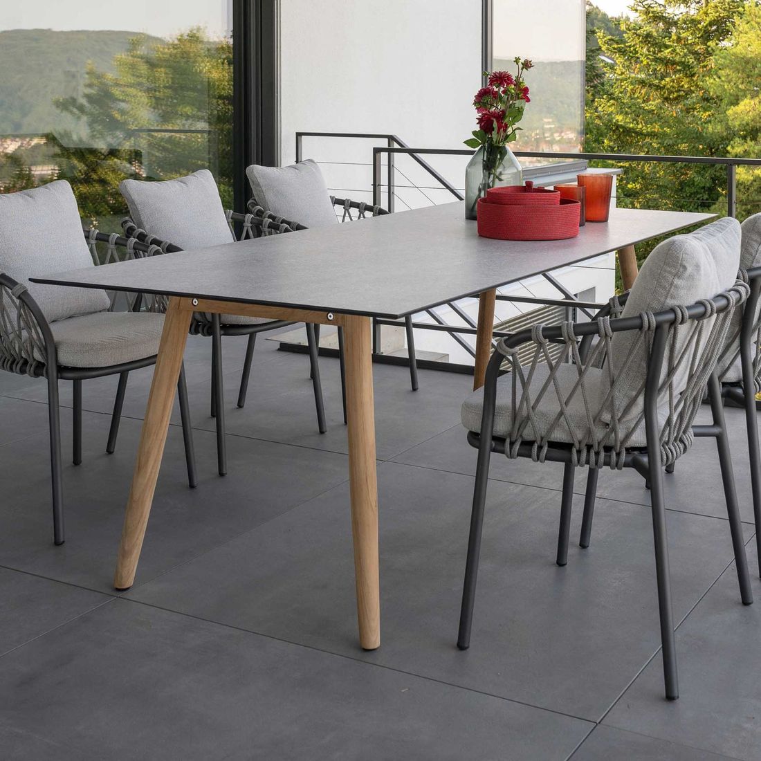 Stern Interno Gartentisch 200x100cm Teak/Silverstar 2.0