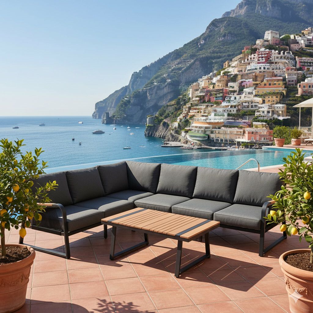 OUTLIV. Siena Ecklounge inkl. Loungetisch Aluminium/Rope/Spun Polyester