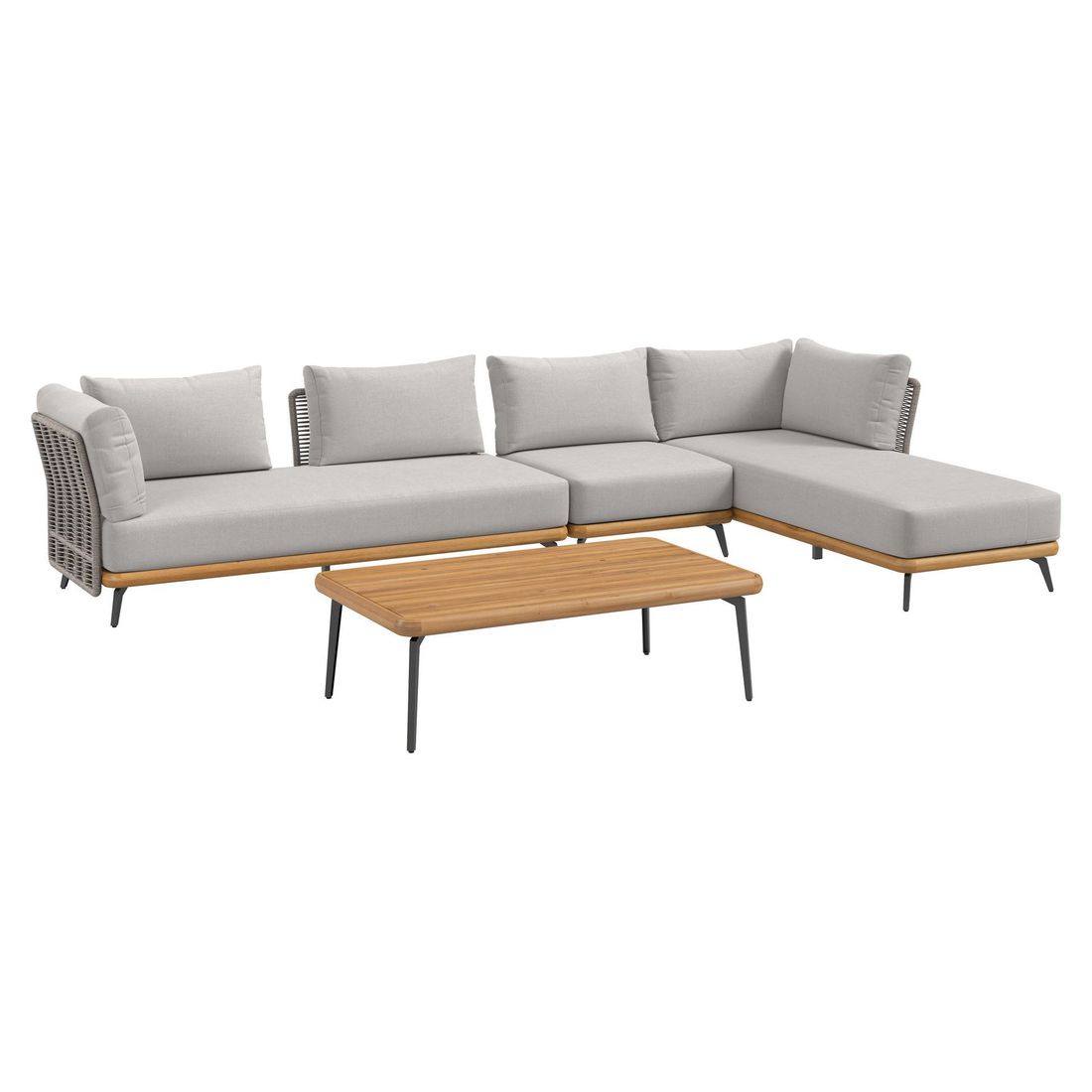 OUTLIV. Ava Ecklounge inkl. Loungetisch Akazie/Rope/Polyester