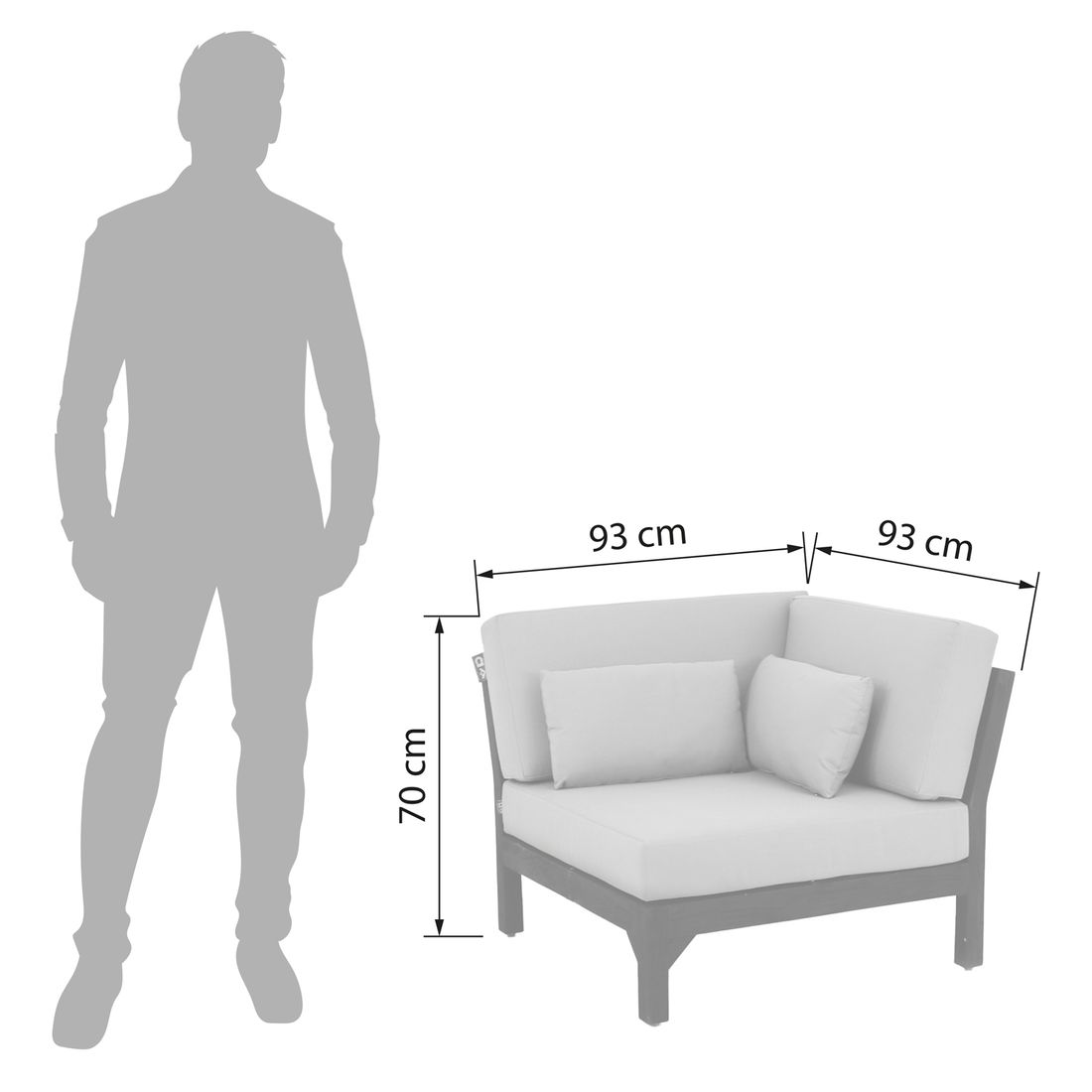 Apple Bee XXL-Factor Ecklounge Teak/Bee Wett