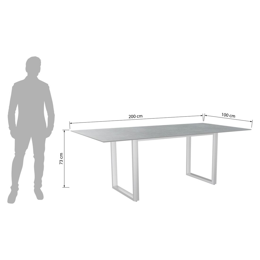 Stern Gartentisch 200x100cm Aluminium/Silverstar 2.0