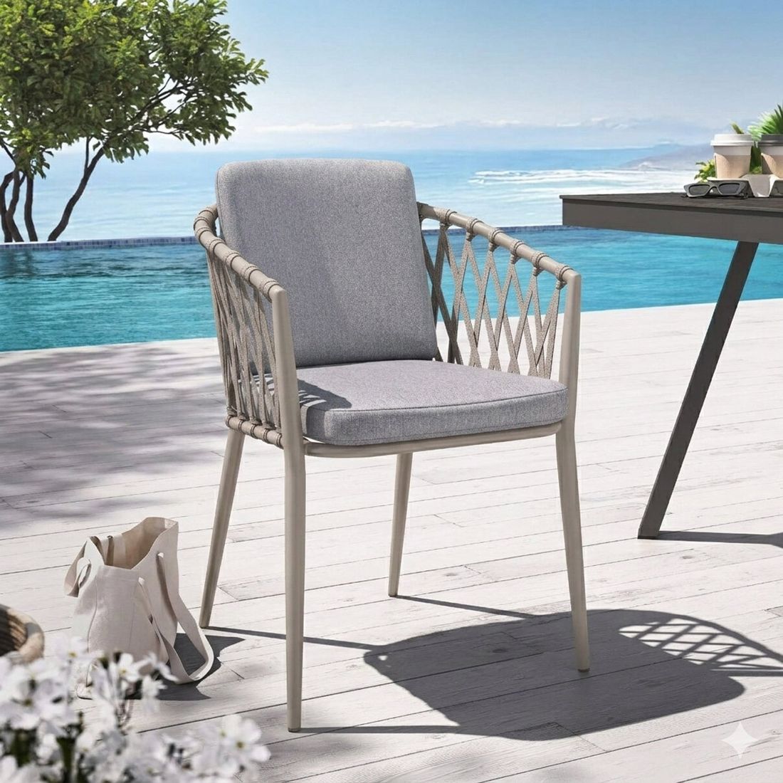 OUTLIV. Cairns Stapelsessel Aluminium mit Sitz- und Rückenkissen
