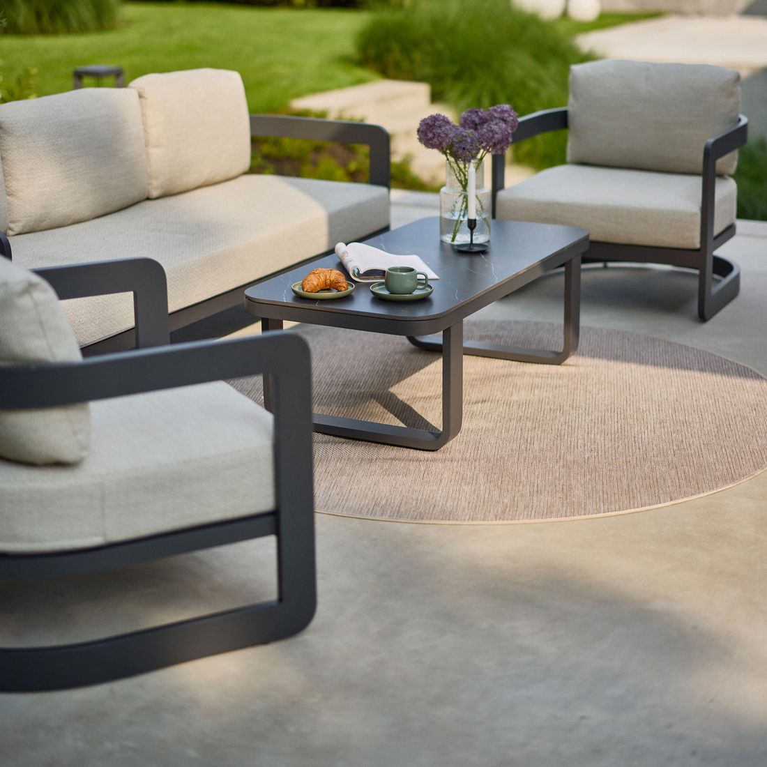 Hartman Milano Loungeset inkl. Loungetisch Aluminium/Olefin