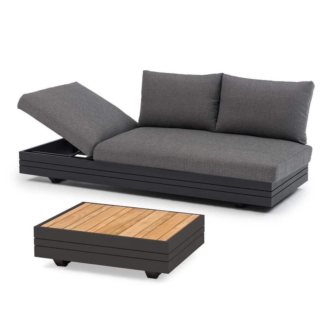 Zebra Cubo Neo Gartenloungesofa verstellbar inkl. Loungetisch Aluminium/Sunproof