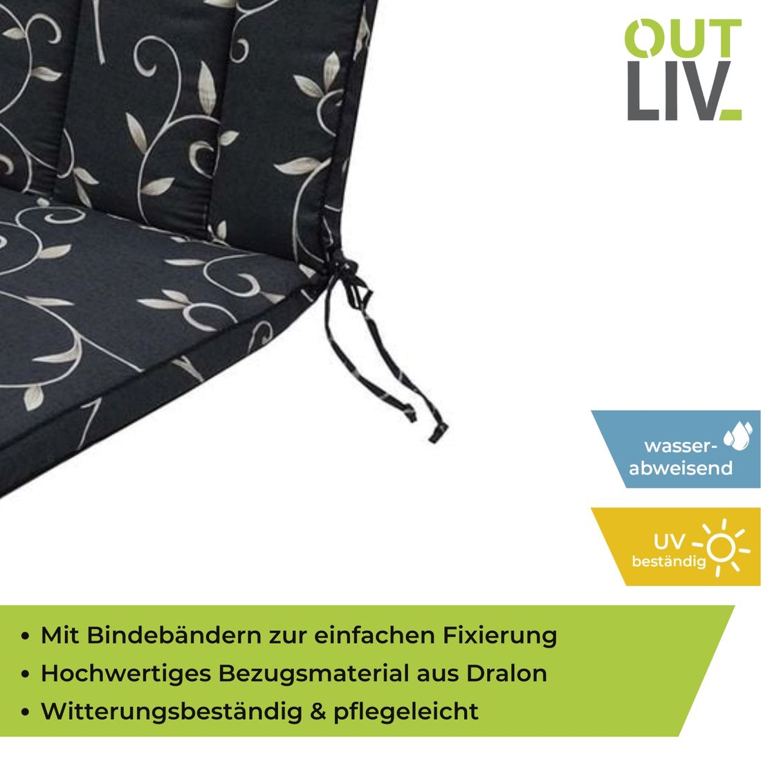 OUTLIV. Romeo Elegance Gartenstuhlauflage Mittellehner 48x109cm