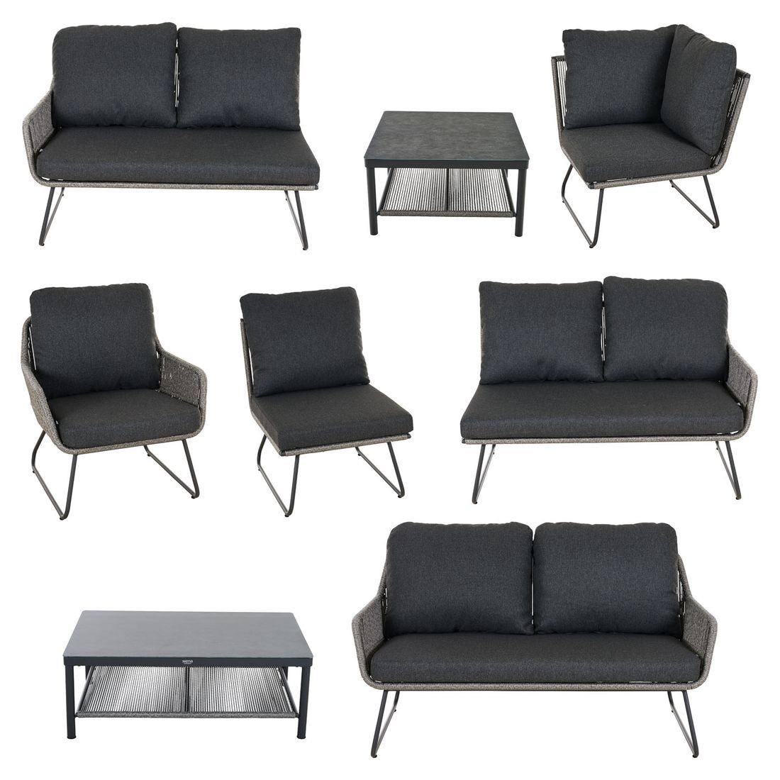 Siena Garden Kansas Loungeset inkl. Loungetische Aluminium/Geflecht
