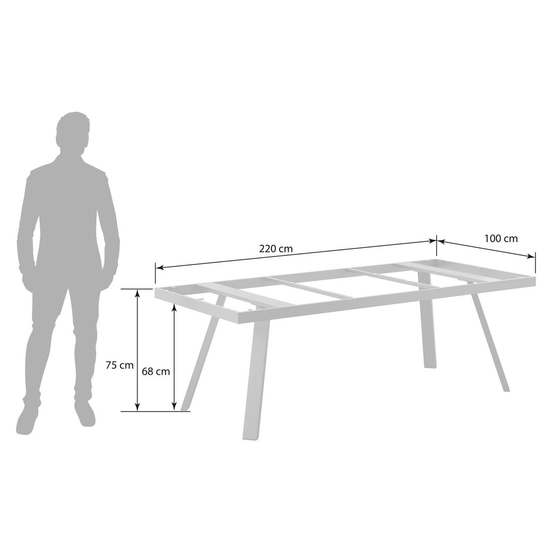 OUTLIV. Gartentisch-Gestell 220x100cm Aluminium