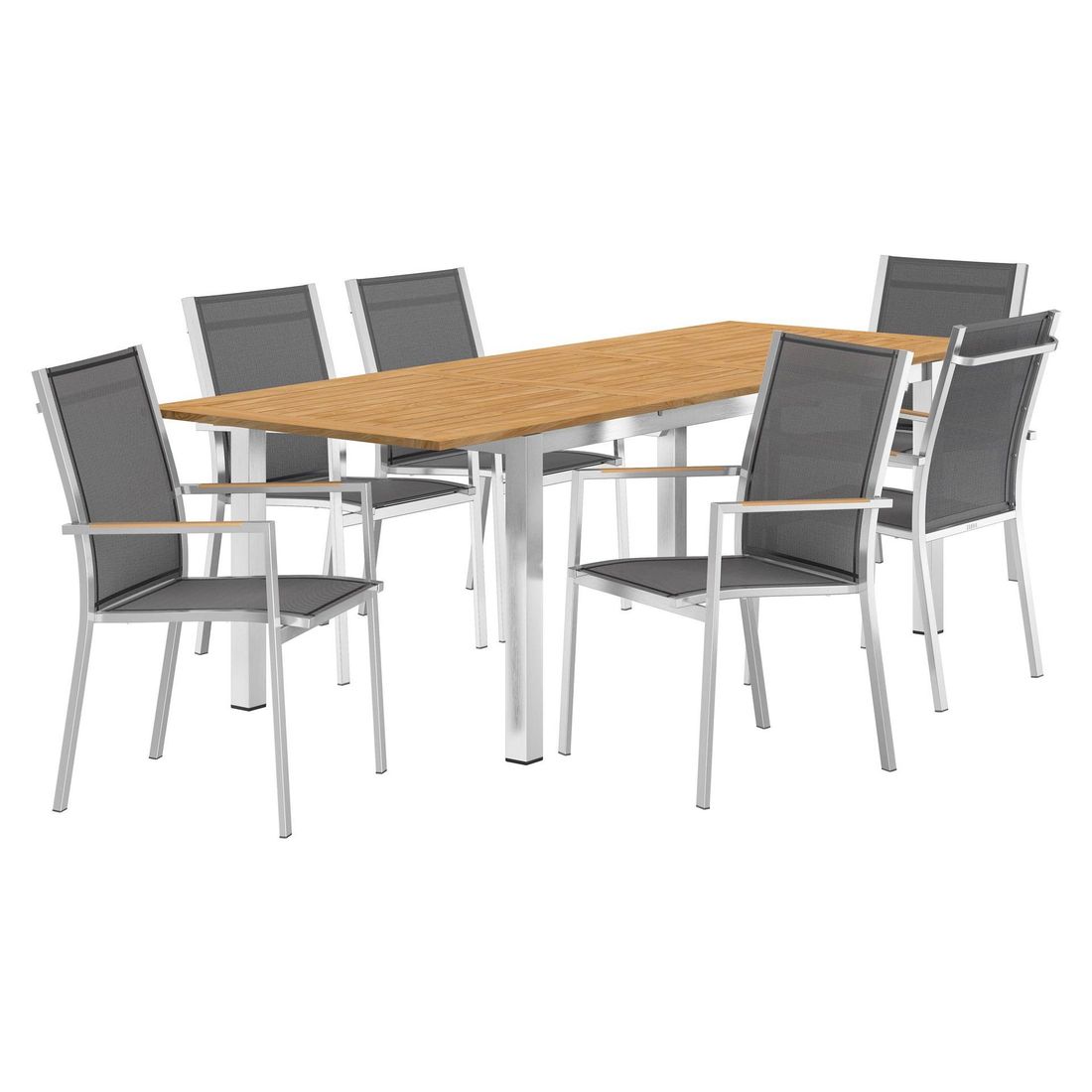 Zebra One Gartenmöbel-Set L (6 Plätze) mit OUTLIV. Tisch 180/240x90cm