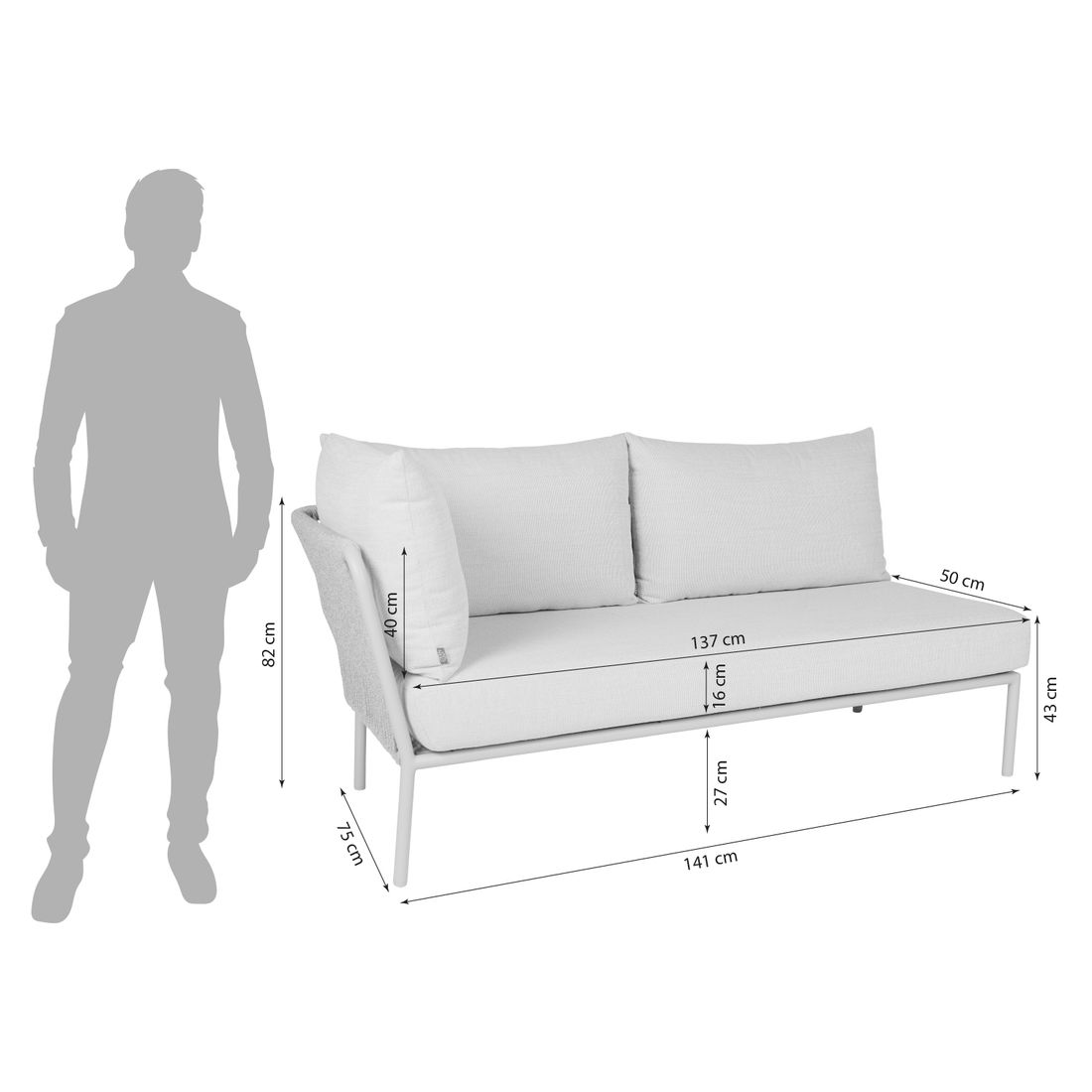 Stern Romy Endmodul Aluminium/Rope/Outdoorstoff