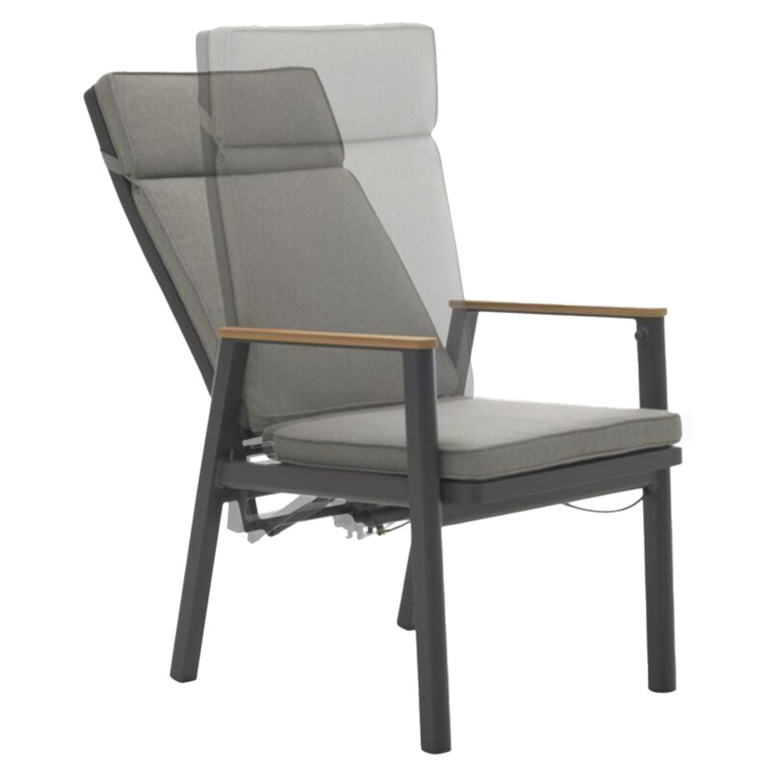 Interliving 7014 Gartensessel Sitztiefe verstellbar Aluminium mit Sitz- und Rückenkissen