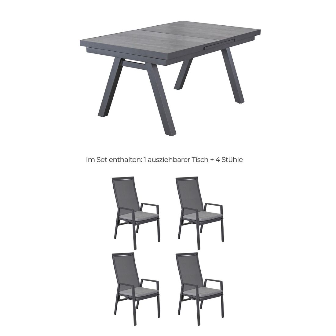 LC Garden Sunfort Gartenmöbel-Set Tisch 160/210x100cm