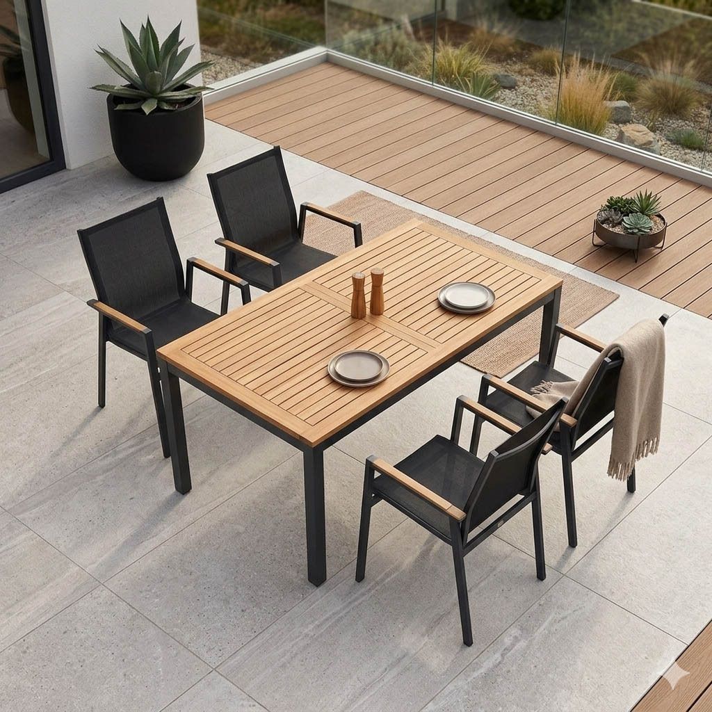 Siena Garden Rondo Gartenmöbel-Set M (4 Plätze) Tisch 160x90cm