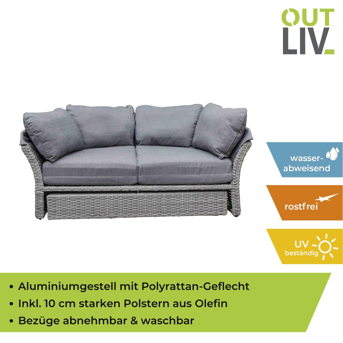 OUTLIV. Seattle Loungeinsel Geflecht/Olefin