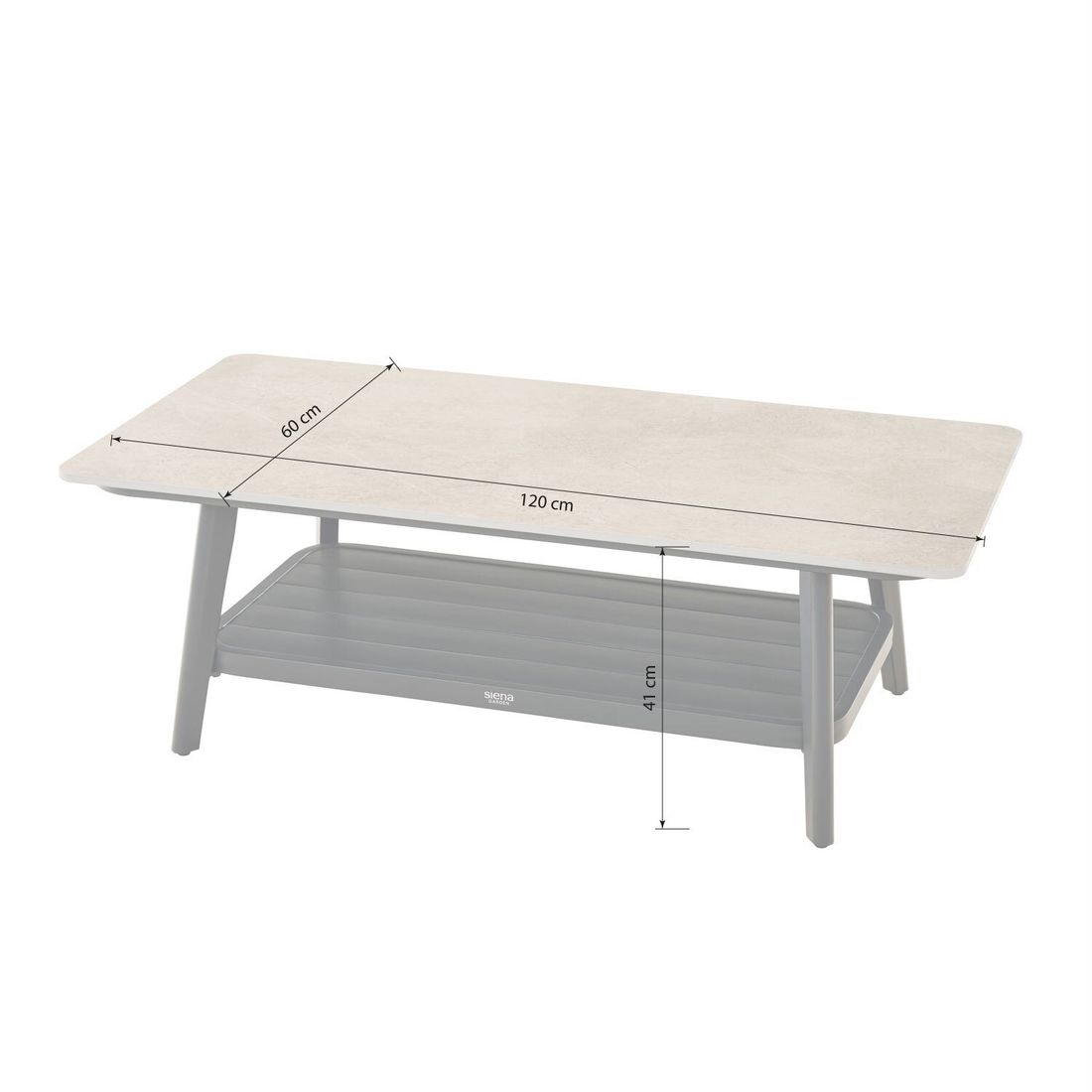 Siena Garden Liguria Loungeset inkl. Loungetisch Aluminium/Gardino-Geflecht/Polyester