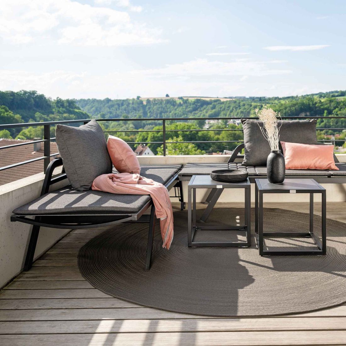 Stern Novi Ecklounge verstellbar inkl. Loungetisch Aluminium/Textilene