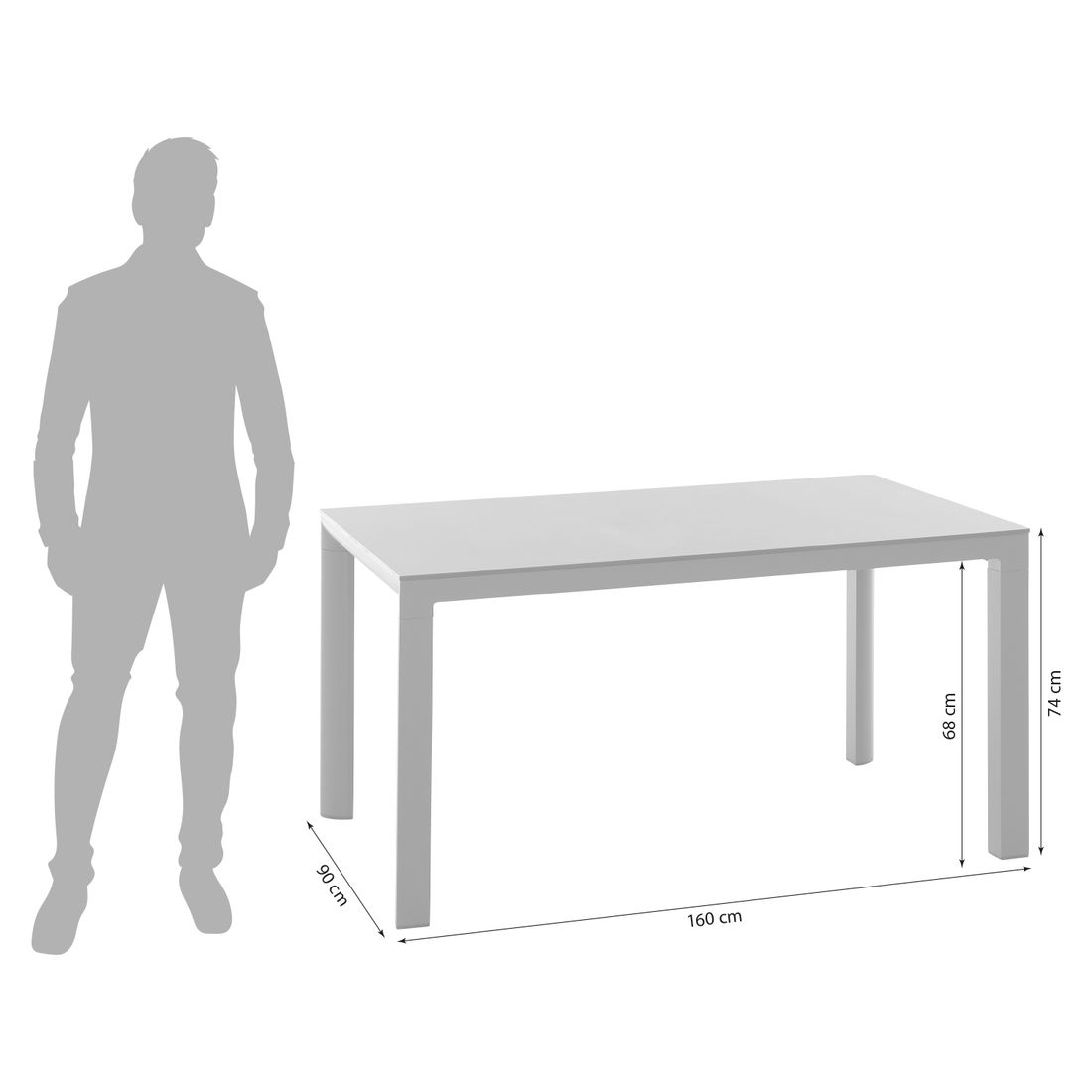 Siena Garden Repton Gartenmöbel-Set M (4 Plätze) Tisch 160x90cm
