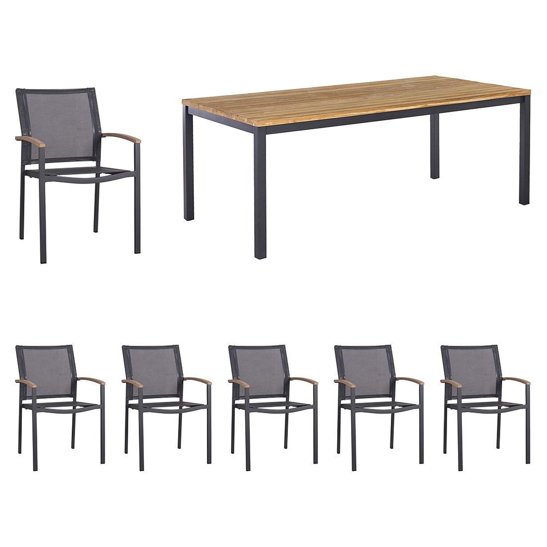 Zebra Alex Gartenmöbel-Set L (6 Plätze) mit OUTLIV. Tisch 220x100cm