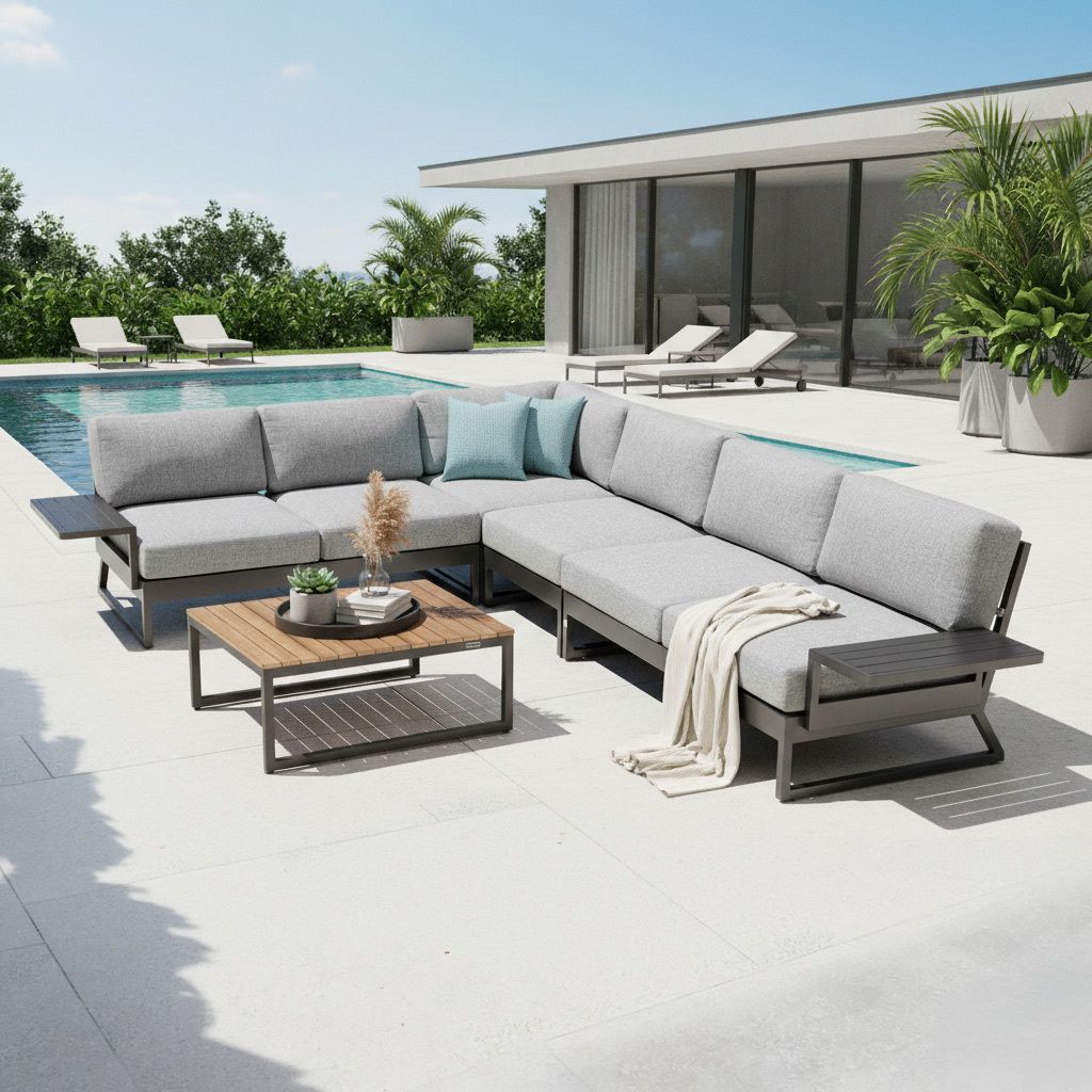 Kettler Ocean Skid Platform Ecklounge inkl. Loungetisch Aluminium/Olefin