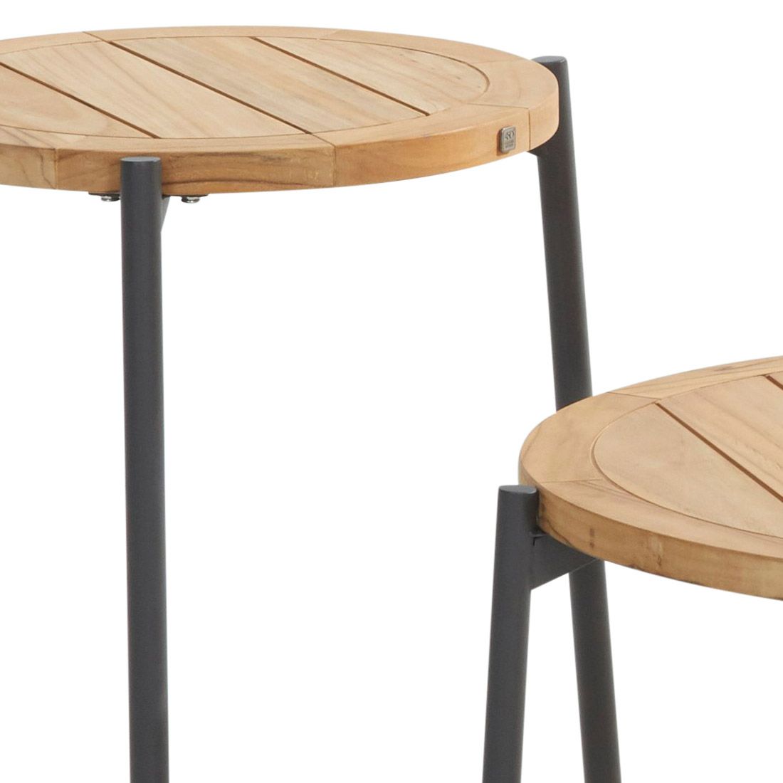 4Seasons Yoga Loungetisch Ø 73cm Aluminium/Teak