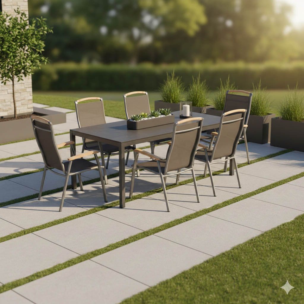 Kettler Memphis Gartenmöbel-Set L (6 Plätze) mit OUTLIV. Tisch 220x100cm