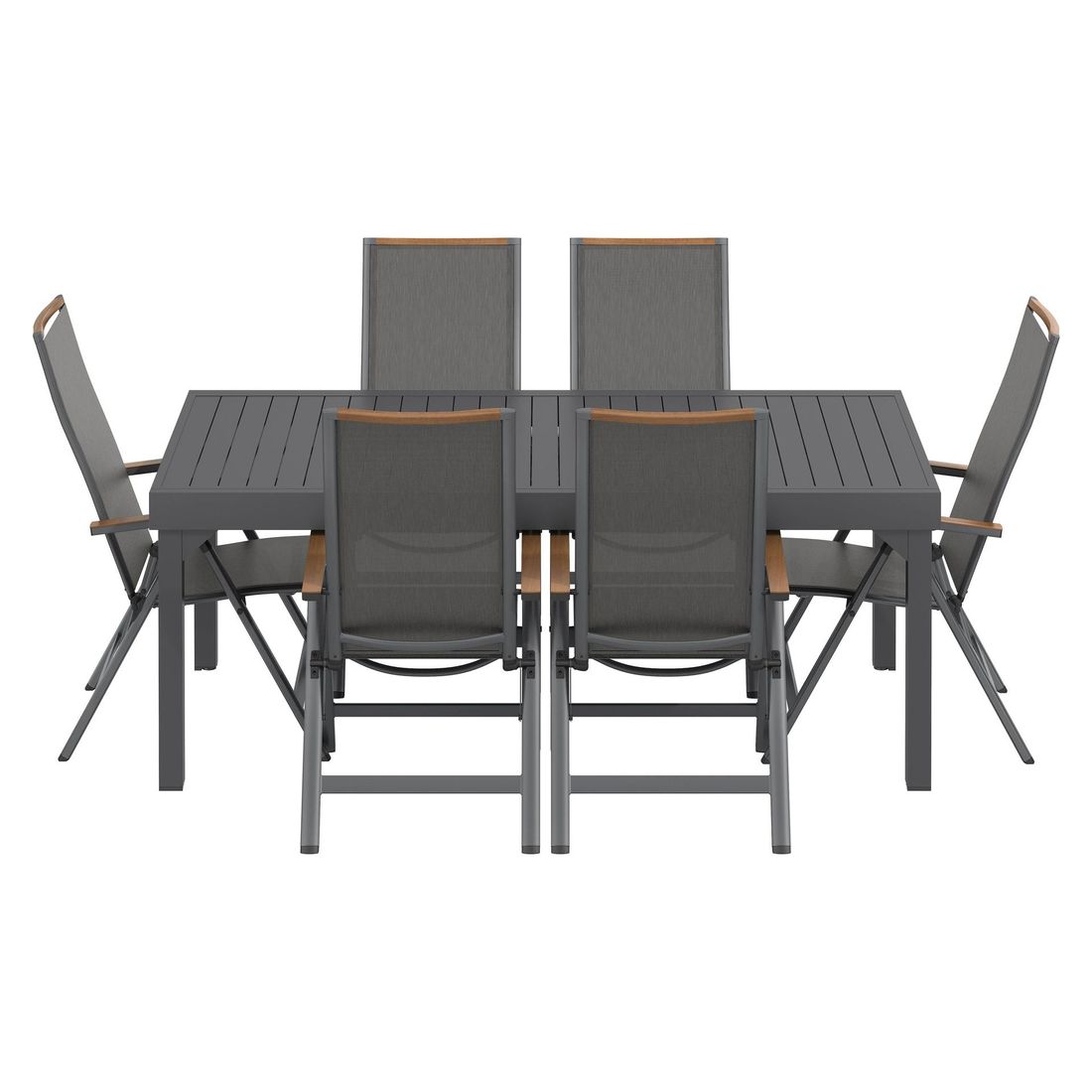 OUTLIV. Jacob Gartenmöbel-Set L verstellbar (6 Plätze) Tisch 200/320x100,5cm