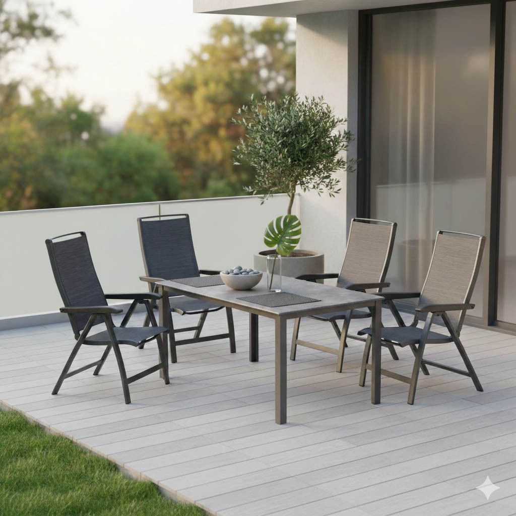 Kettler Forma II Gartenmöbel-Set M verstellbar (4 Plätze) Tisch 160x90cm