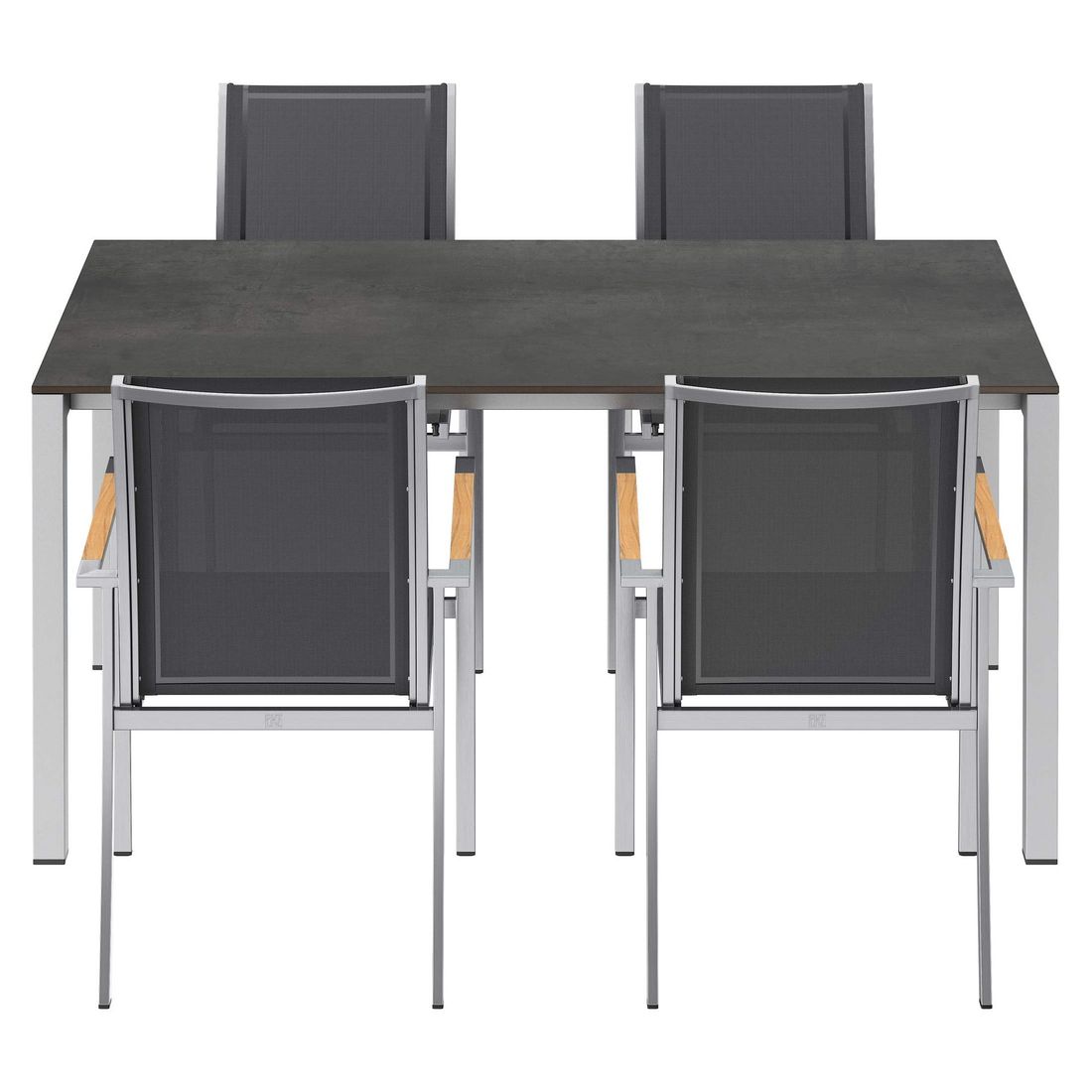OUTLIV. Oviedo Gartenmöbel-Set M (4 Plätze) Tisch 160/217/269x92cm