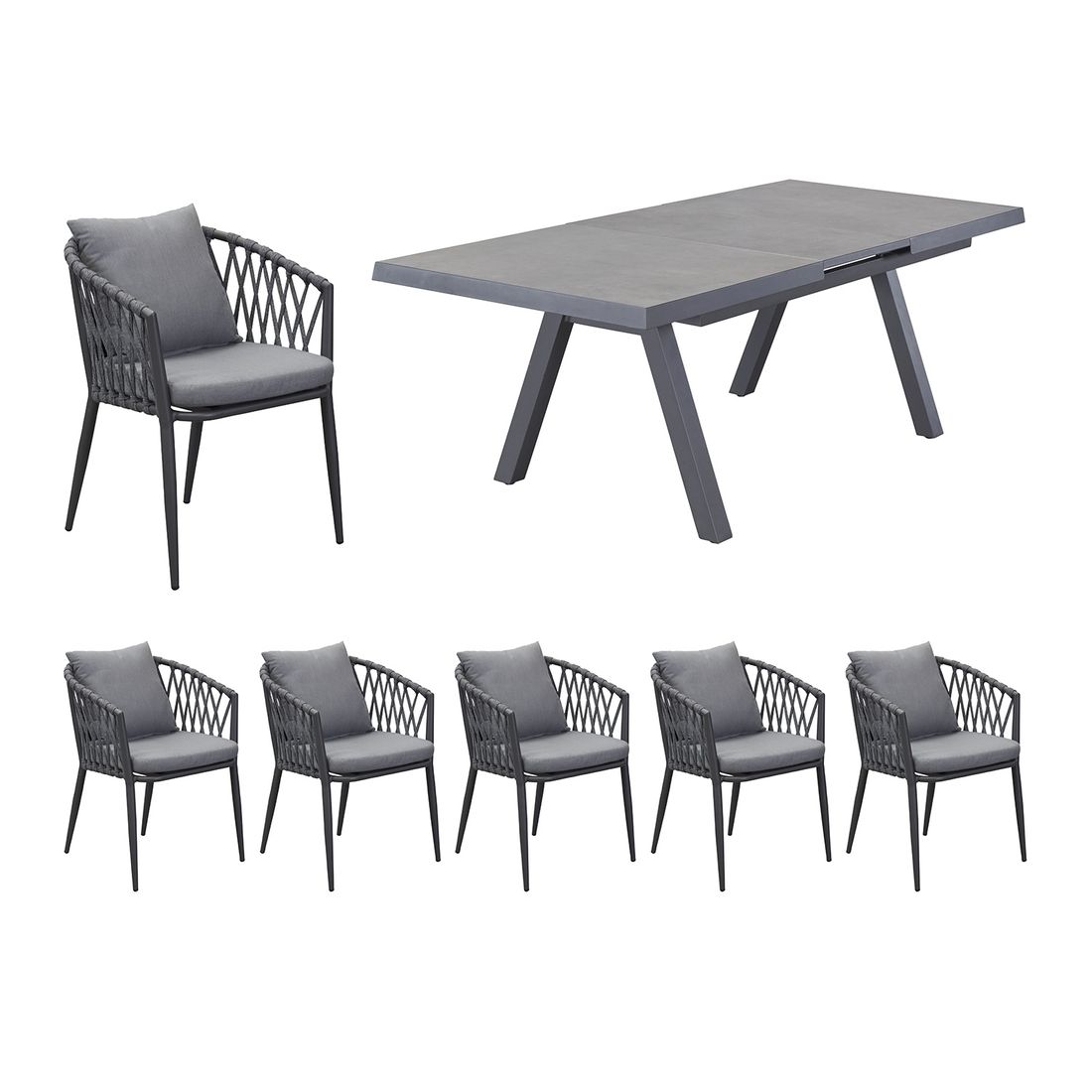 LC Garden Sunrepo Gartenmöbel-Set L 6 (Plätze) Tisch 160/210x100cm