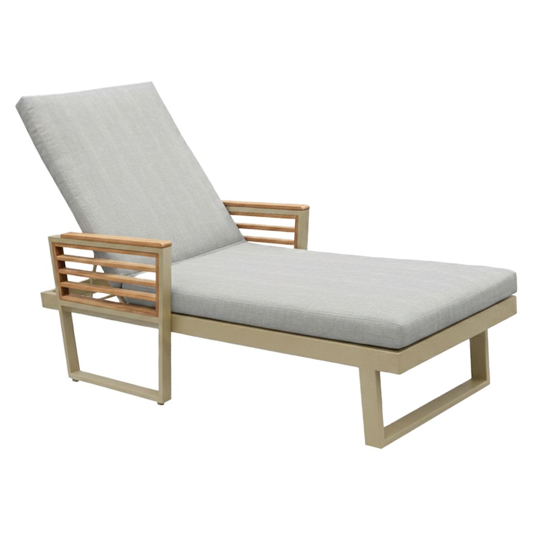 OUTLIV. New York City Gartenliege verstellbar Aluminium/Akazie/Spun Polyester