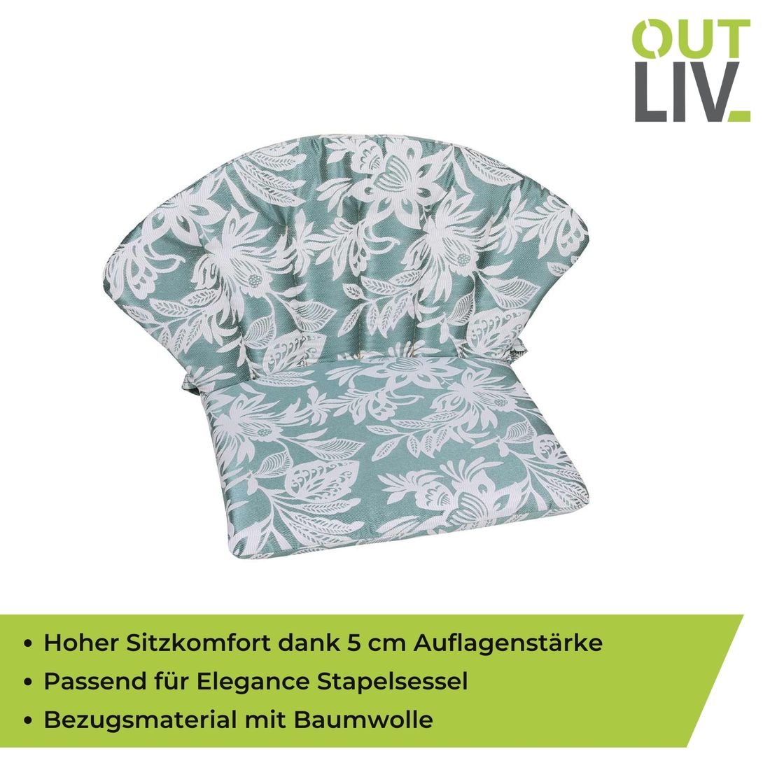 OUTLIV. Elegance Gartenstuhlauflage Niedriglehner Mischgewebe