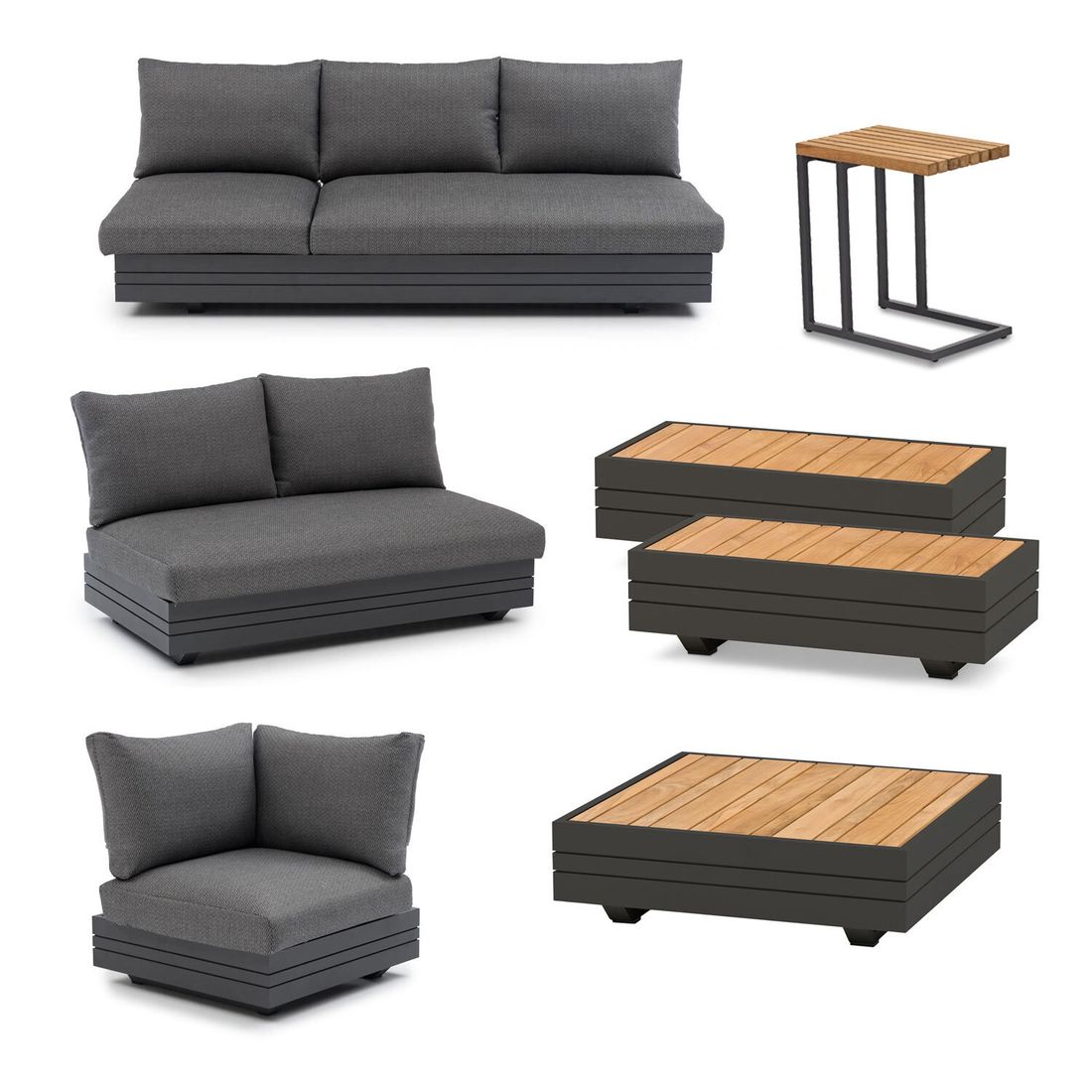Zebra Cubo Neo Ecklounge inkl. Loungetische Aluminium/Sunproof