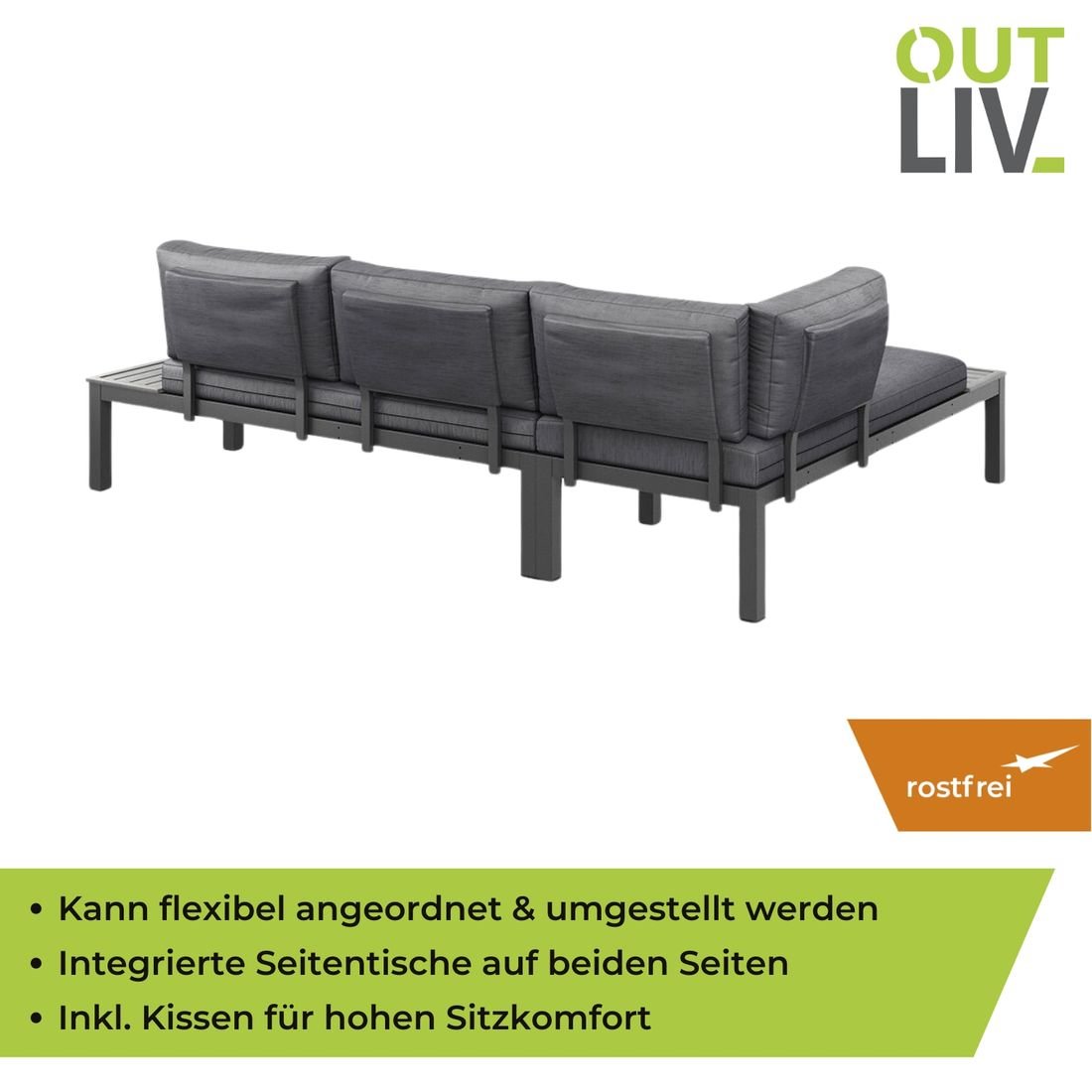 OUTLIV. Morsum Modulare Ecklounge Aluminium/Spunpolyester