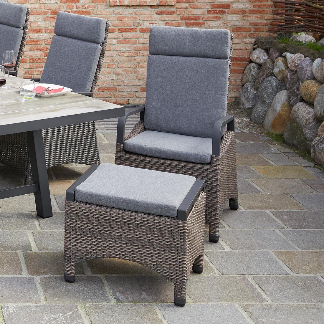 LC Garden Komido Gartensessel verstellbar Aluminium mit Sitz- und Rückenkissen