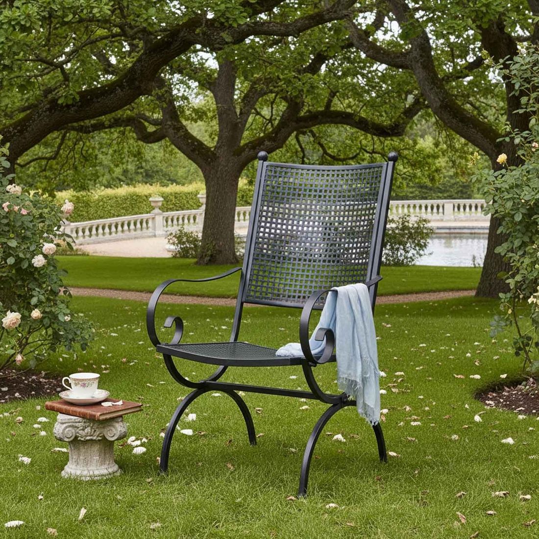 MBM Romeo Elegance Gartensessel Hochlehner Schmiedeeisen