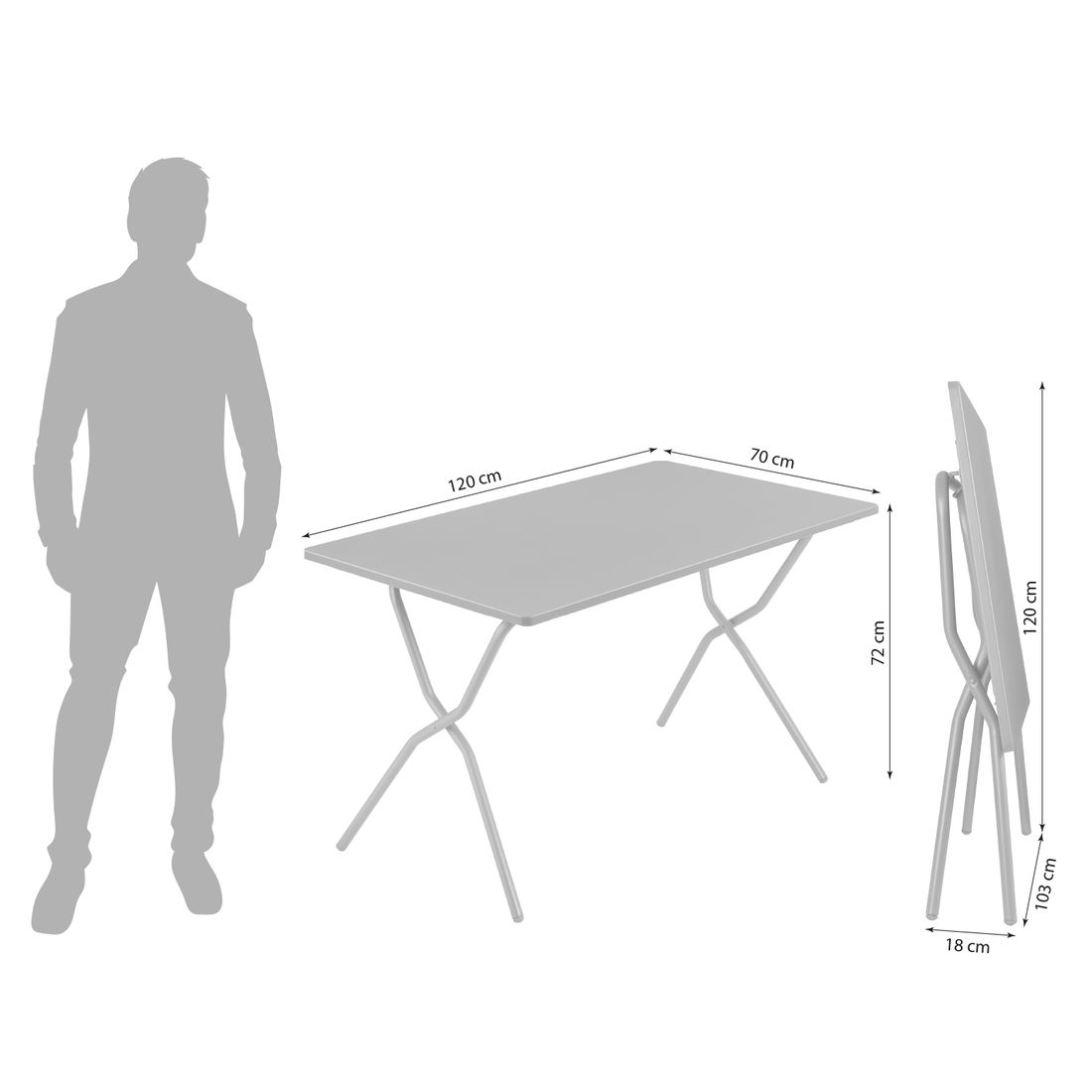 Lafuma Balcony Klapptisch 70x120cm Stahl