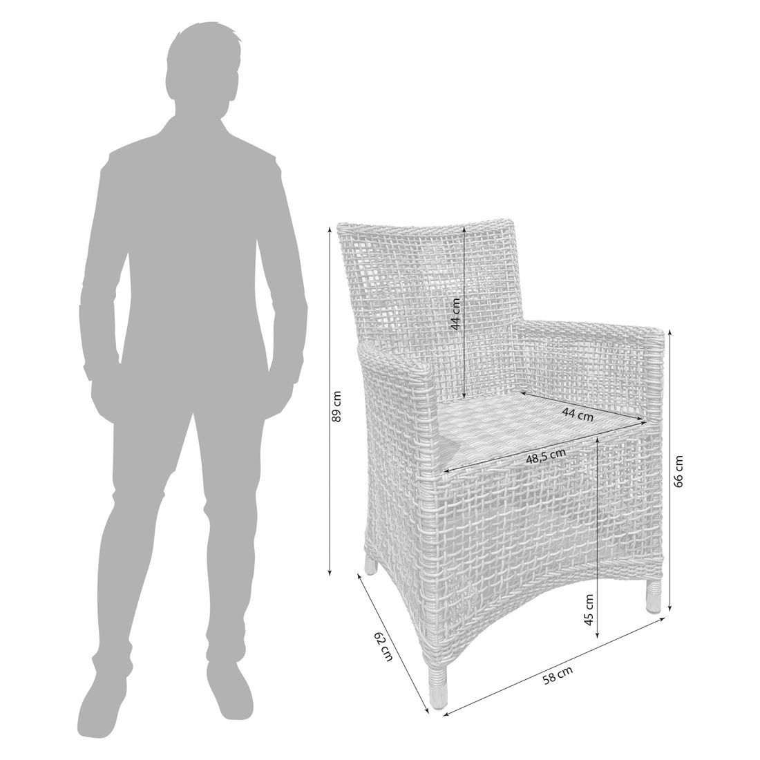 Zebra Loft Gartensessel Geflecht