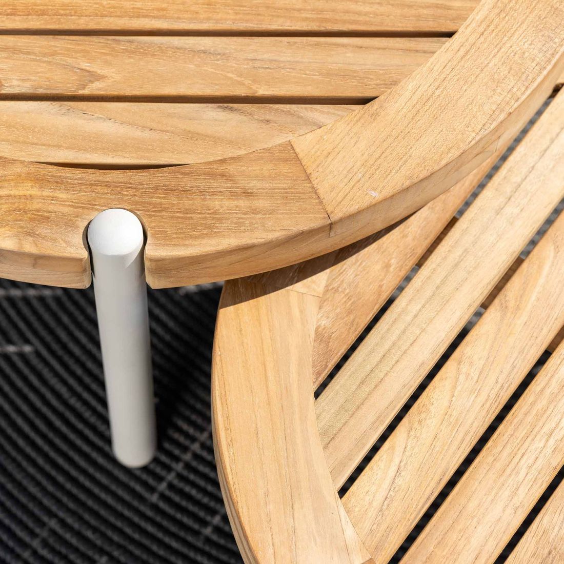 Stern Taro Beistelltisch Garten Aluminium/Teak