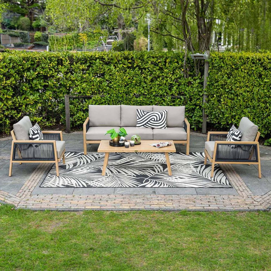 Garden Impressions Decala Loungeset inkl. Loungetisch Aluminium/Rope/Polyester Teaklook