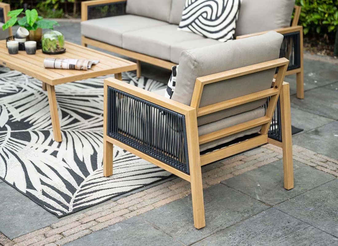Garden Impressions Decala Loungeset inkl. Loungetisch Aluminium/Rope/Polyester Teaklook