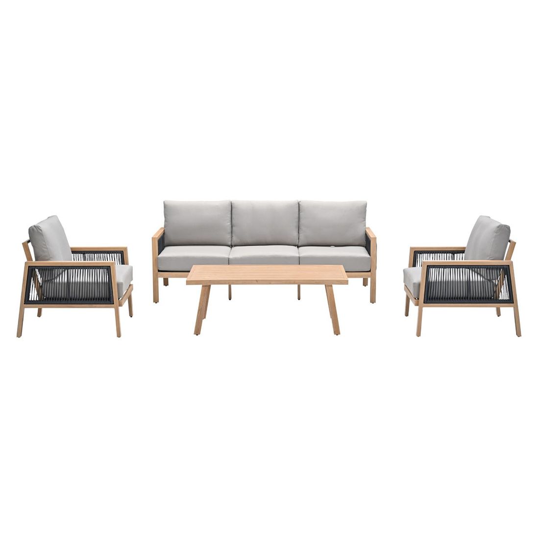 Garden Impressions Decala Loungeset inkl. Loungetisch Aluminium/Rope/Polyester Teaklook