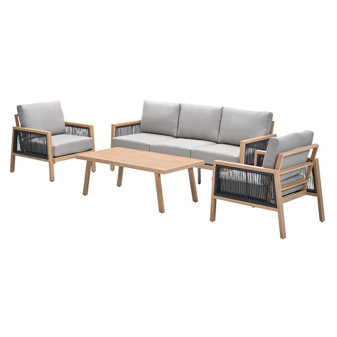 Garden Impressions Decala Loungeset inkl. Loungetisch Aluminium/Rope/Polyester Teaklook