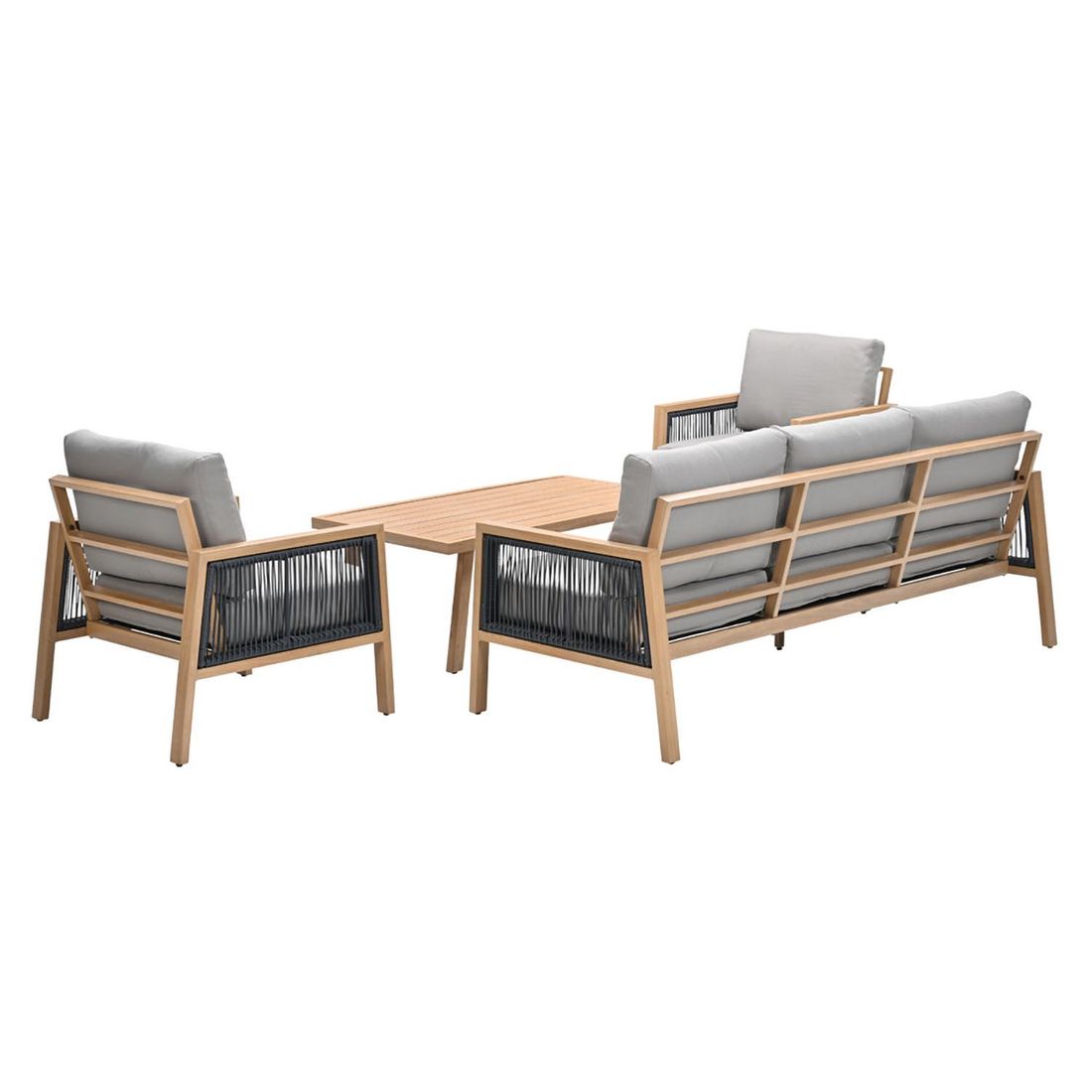 Garden Impressions Decala Loungeset inkl. Loungetisch Aluminium/Rope/Polyester Teaklook
