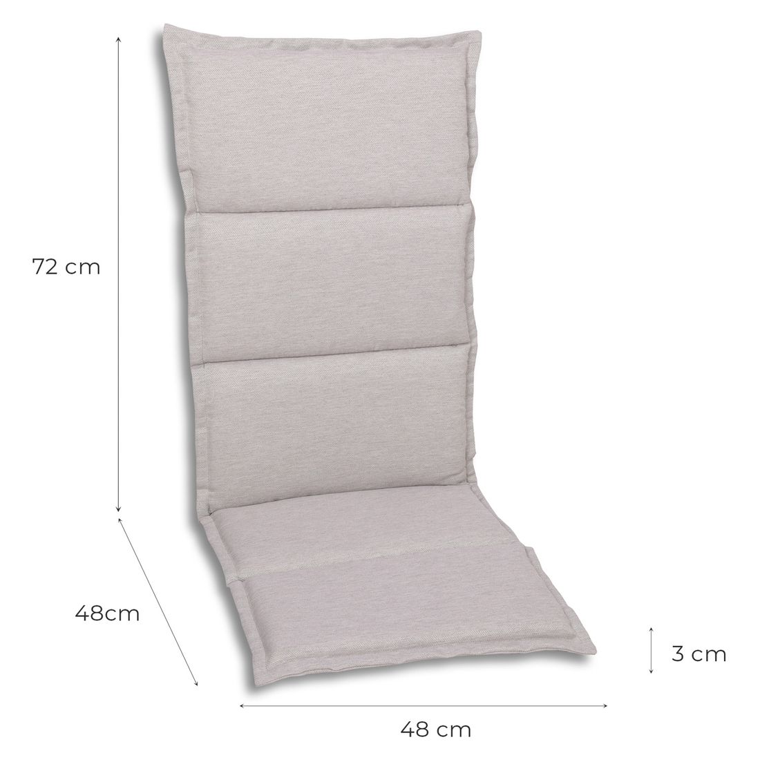 GO-DE Gartenstuhlauflage Hochlehner 48x120cm Polyester
