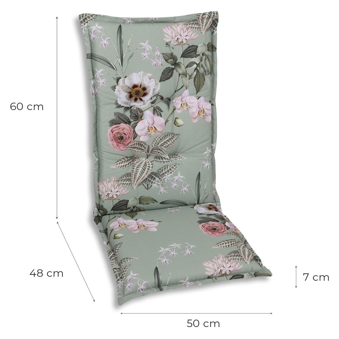 GO-DE Gartenstuhlauflage Mittellehner 50x108cm Baumwolle