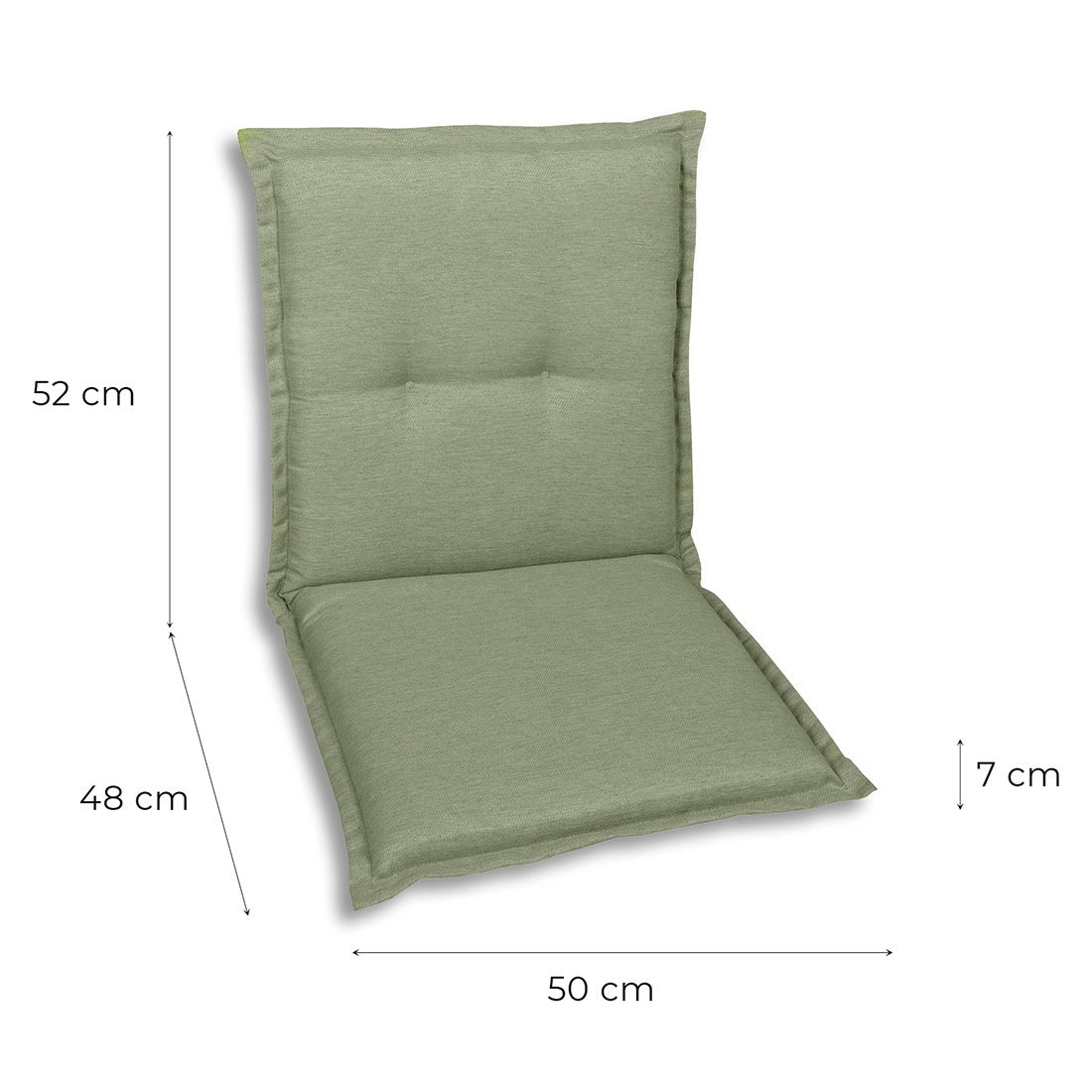 GO-DE Gartenstuhlauflage Niedriglehner 50x100cm Kunstfaser