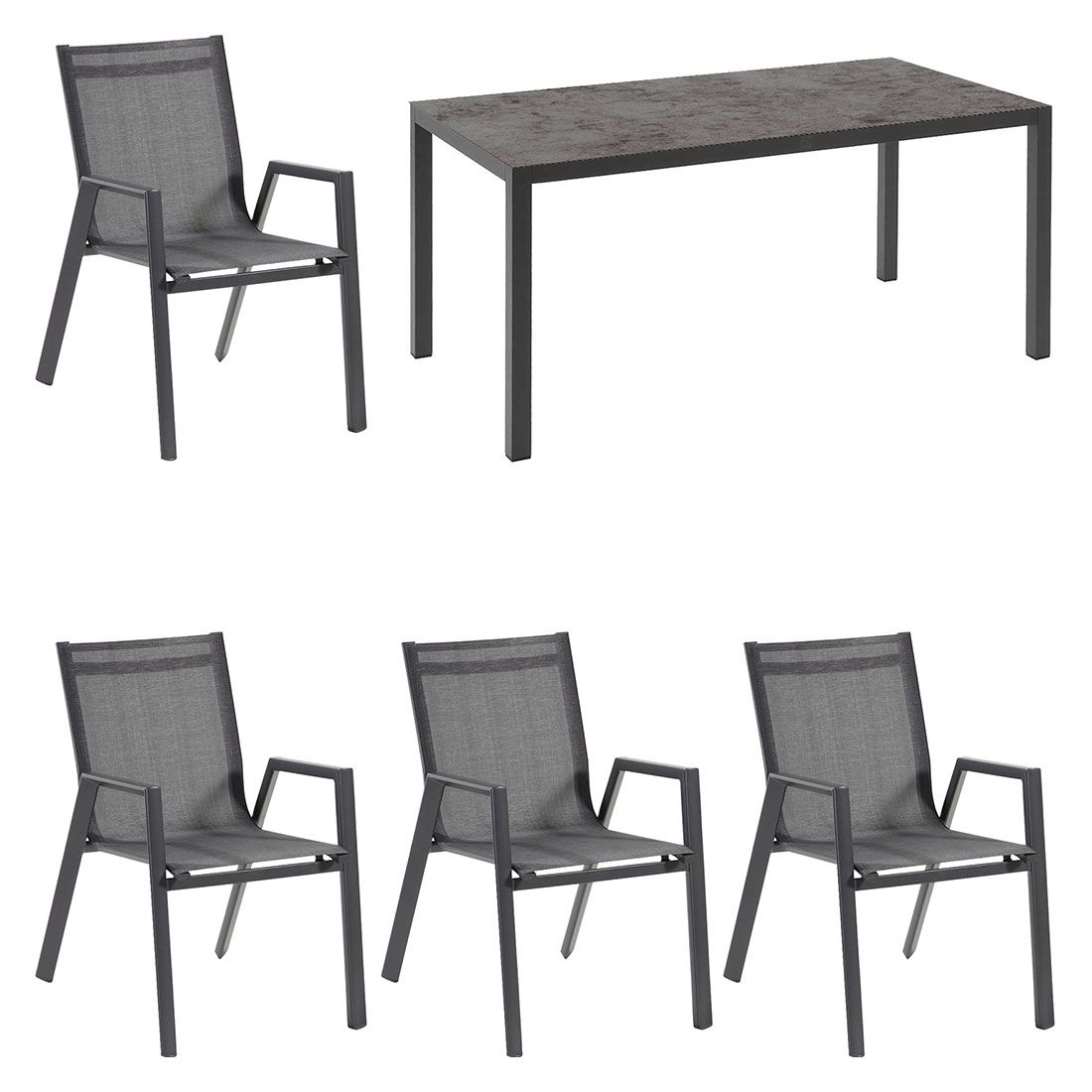 Hartman Aruba Gartenmöbel-Set M (4 Plätze) Tisch 160x90cm