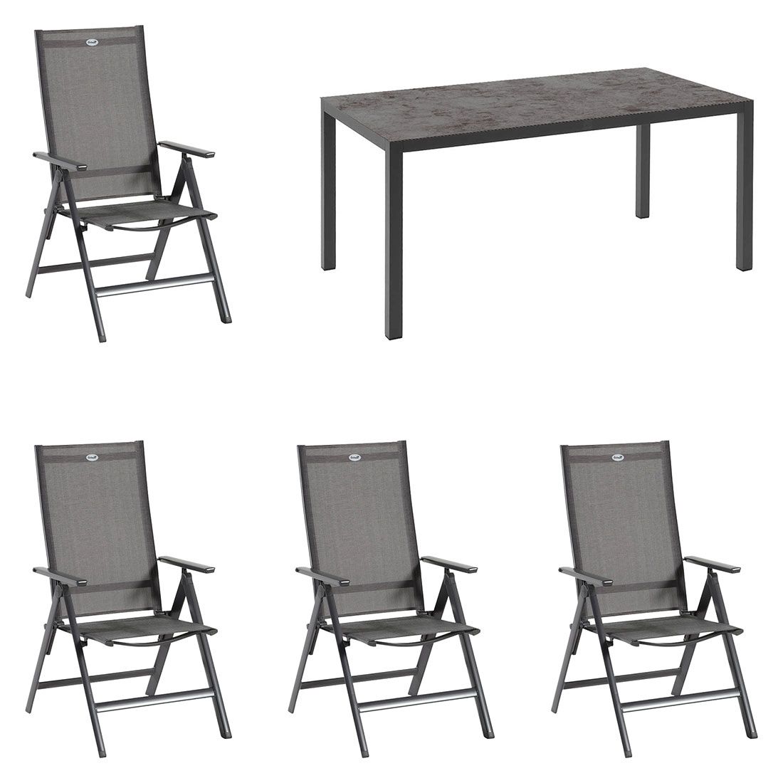 Hartman Aruba Gartenmöbel-Set M (4 Plätze) Tisch 160x90cm