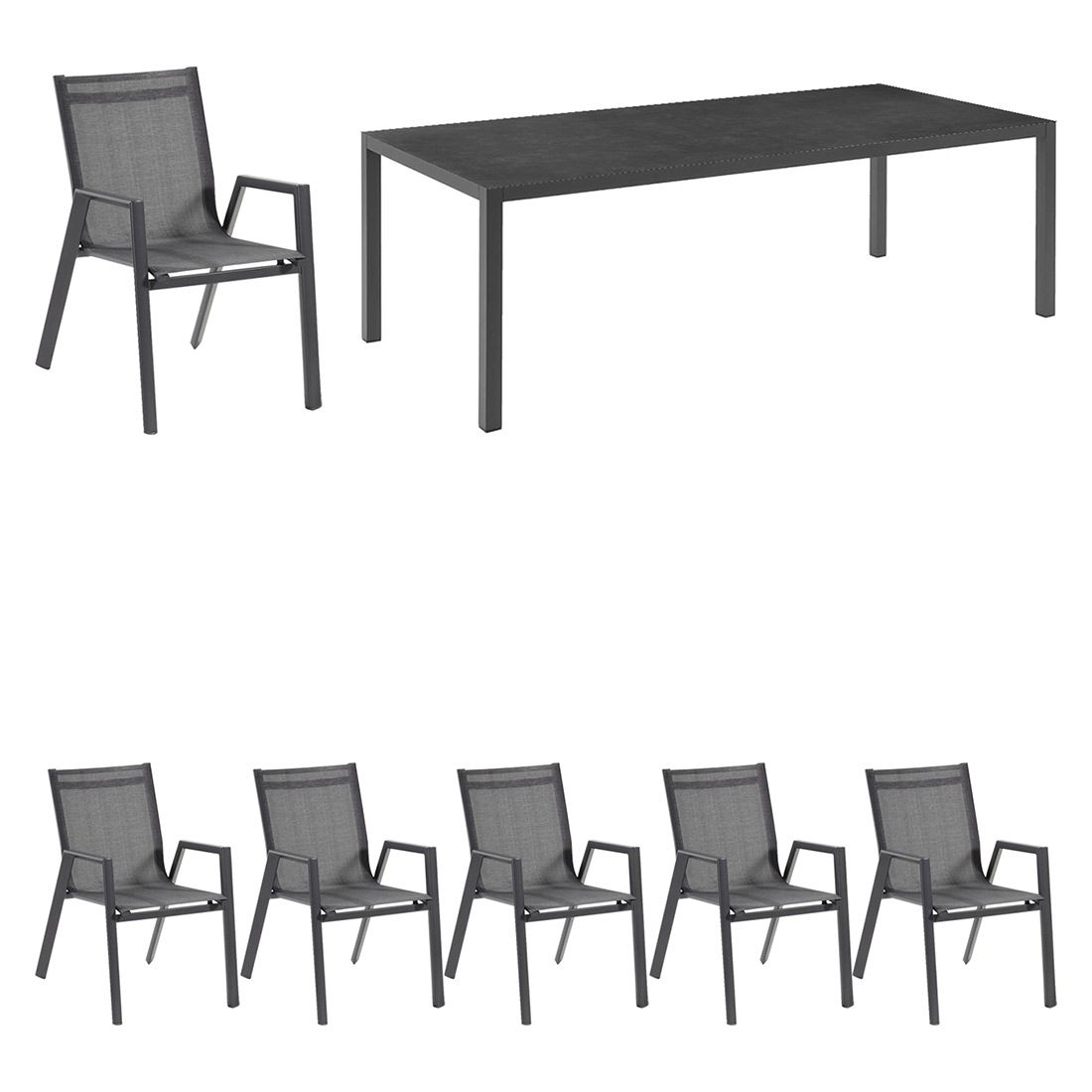 Hartman Aruba Gartenmöbel-Set L (6 Plätze) Tisch 220x100cm
