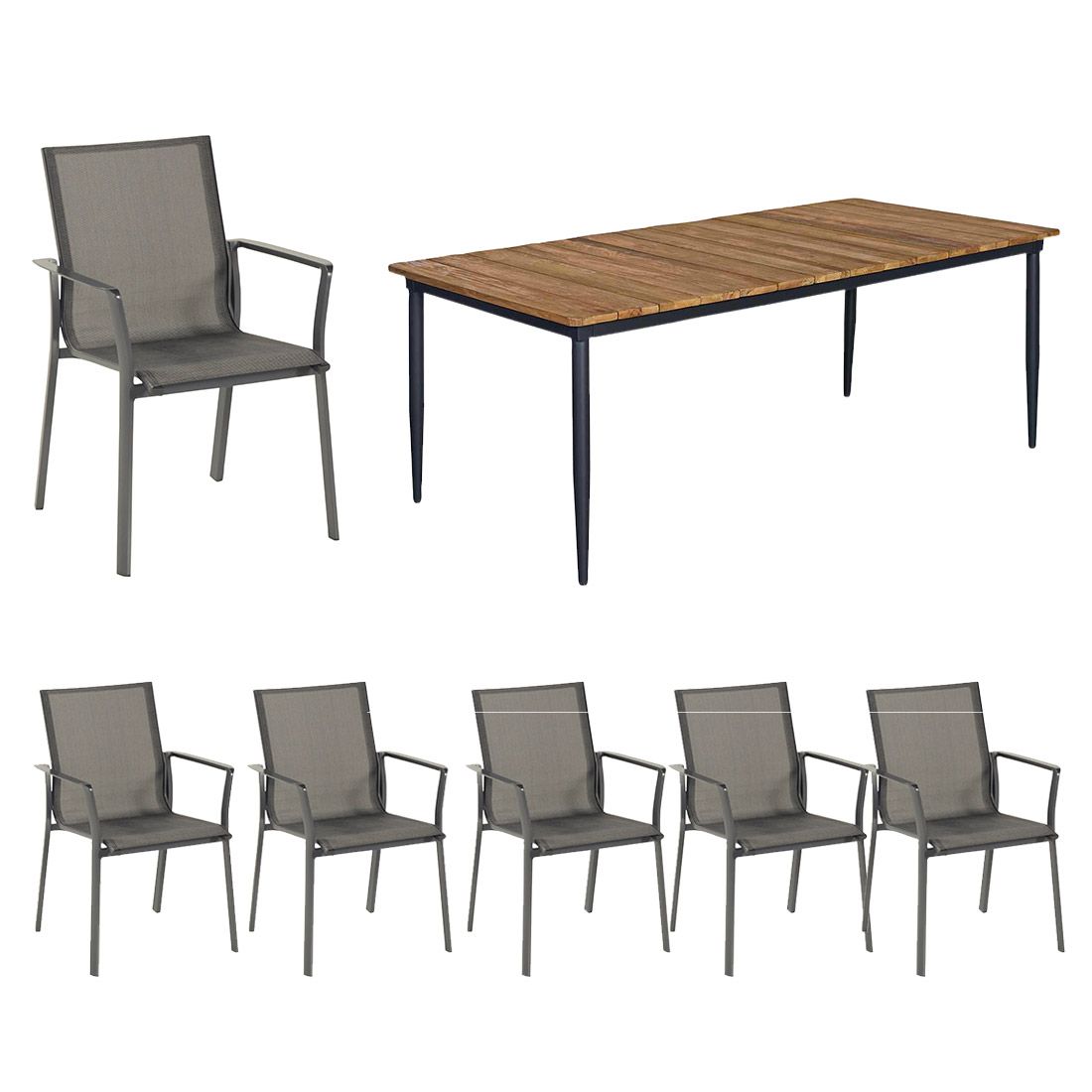 Hartman Lea Gartenmöbelset 7-tlg. mit Tisch 220x100 cm