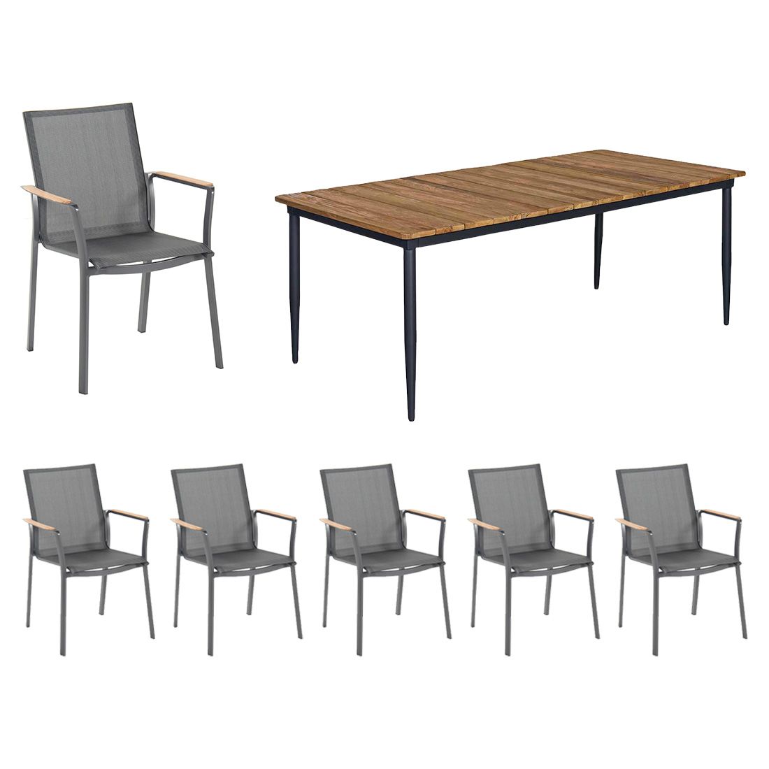 Hartman Lea Gartenmöbelset 7-tlg. mit Tisch 220x100 cm